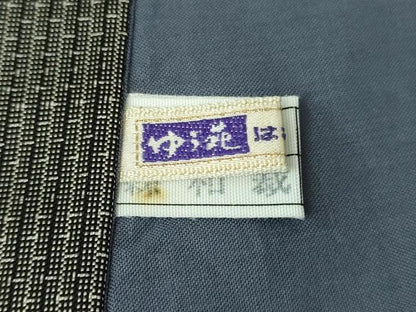 平和屋本店●極上　男性　本場縞大島紬　キングサイズ　格子　黒橡色　永長織物謹製　証紙付き　逸品　未使用　DZAB4340kh6