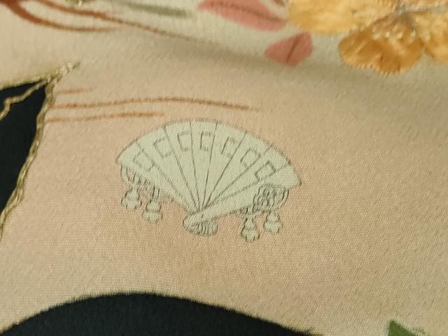 平和屋本店●極上　アンティーク　大正ロマン　振袖　駒刺繍　藤花房　暈し染め　金糸　逸品　DZAB4349kh6