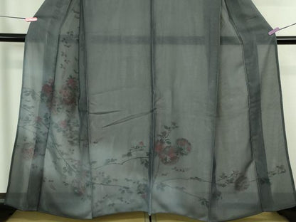 平和屋着物●極上　訪問着　無双　紗袷　紗×絽　雪輪枝花文　暈し染め　逸品　DZAB4350kh6
