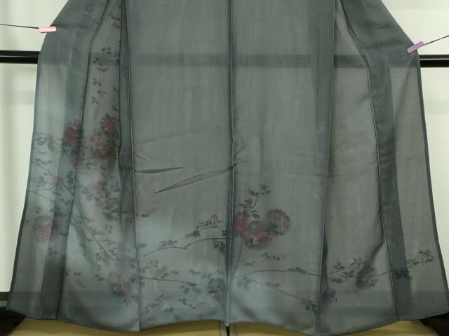 平和屋着物●極上　訪問着　無双　紗袷　紗×絽　雪輪枝花文　暈し染め　逸品　DZAB4350kh6
