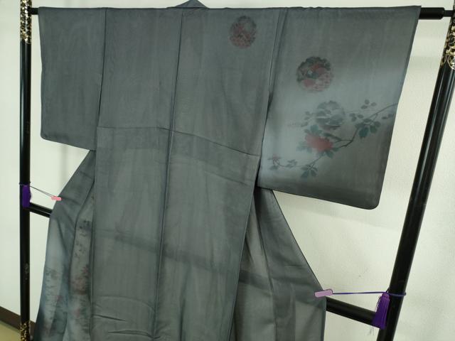 平和屋着物●極上　訪問着　無双　紗袷　紗×絽　雪輪枝花文　暈し染め　逸品　DZAB4350kh6