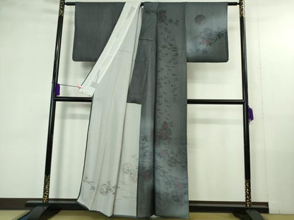 平和屋着物●極上　訪問着　無双　紗袷　紗×絽　雪輪枝花文　暈し染め　逸品　DZAB4350kh6