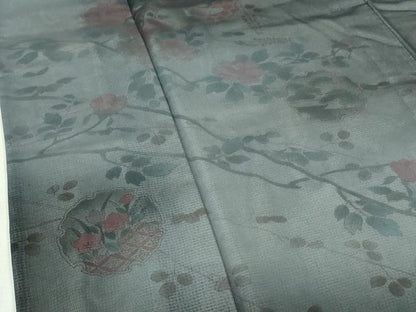 平和屋着物●極上　訪問着　無双　紗袷　紗×絽　雪輪枝花文　暈し染め　逸品　DZAB4350kh6