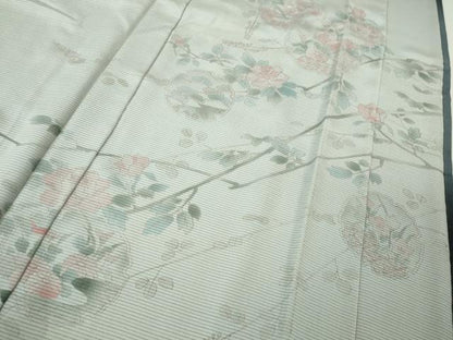 平和屋着物●極上　訪問着　無双　紗袷　紗×絽　雪輪枝花文　暈し染め　逸品　DZAB4350kh6