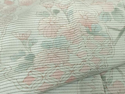 平和屋着物●極上　訪問着　無双　紗袷　紗×絽　雪輪枝花文　暈し染め　逸品　DZAB4350kh6