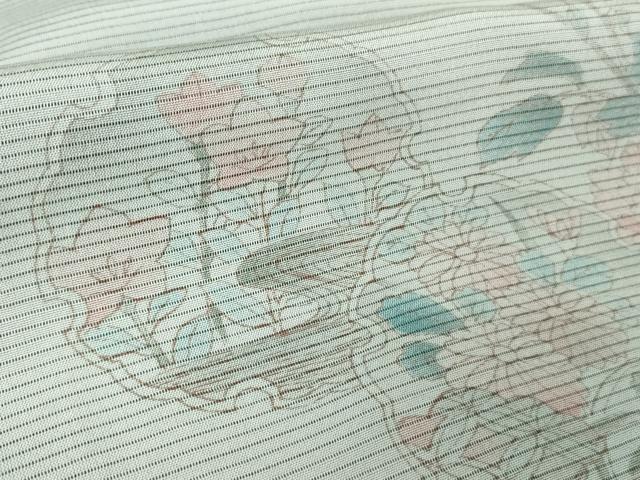 平和屋着物●極上　訪問着　無双　紗袷　紗×絽　雪輪枝花文　暈し染め　逸品　DZAB4350kh6