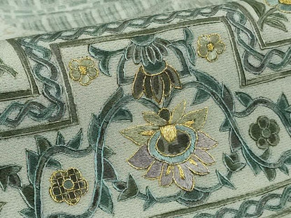 平和屋本店●極上　中国三大刺繍　スワトウ刺繍　汕頭刺繍　相良刺繍　訪問着　切嵌花唐草文　金糸　逸品　DZAB4357kh6