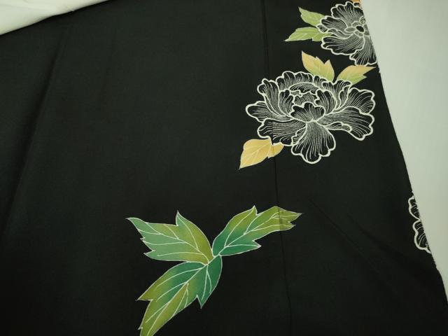 平和屋本店●極上　創業460年・千總　黒留袖　駒刺繍　牡丹　金糸　大丸扱い　逸品　DZAB4363kh6