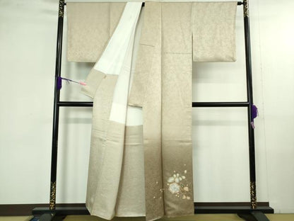 平和屋本店●極上　久保田一竹　幻の辻が花　色留袖　練色地　暈し染め　金通し地　ますいわ屋扱い　逸品　DZAB4365kh6