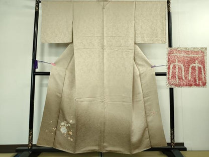 平和屋本店●極上　久保田一竹　幻の辻が花　色留袖　練色地　暈し染め　金通し地　ますいわ屋扱い　逸品　DZAB4365kh6