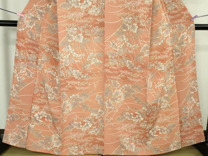 平和屋着物●極上　洗える最高級着物　＜英＞はなぶさ謹製　小紋　草葉文　暈し染め　逸品　DZAB4374kh6
