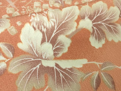 平和屋着物●極上　洗える最高級着物　＜英＞はなぶさ謹製　小紋　草葉文　暈し染め　逸品　DZAB4374kh6