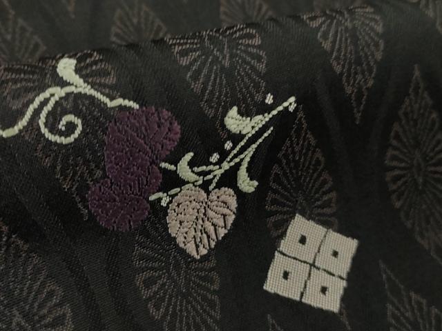 平和屋本店●極上　創業200年・7代目永治屋清左衛門　小紋　お召地　立涌桐花文　紫黒色地　逸品　未使用　DZAB4375kh6