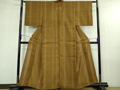 平和屋着物＊極上 夏物 紗紬 間道 灰茶色地 やまと金ラベル 逸品 DZAB4377kh6
