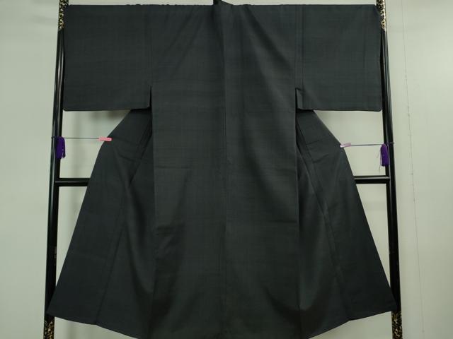 平和屋着物●極上　男性　紬　キングサイズ　色無地　藍鉄色　逸品　DZAB4383kh6