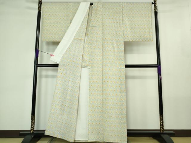 平和屋本店▽極上 工芸 小紋 単衣 花菱 逸品 DZAB4385kh6