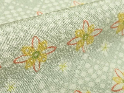 平和屋本店▽極上 工芸 小紋 単衣 花菱 逸品 DZAB4385kh6