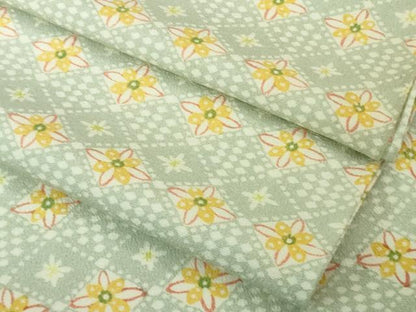平和屋本店▽極上 工芸 小紋 単衣 花菱 逸品 DZAB4385kh6