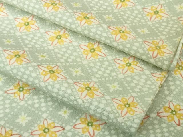 平和屋本店▽極上 工芸 小紋 単衣 花菱 逸品 DZAB4385kh6