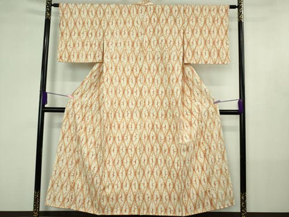 平和屋本店●極上　茜染　紬　網目文　正絹　逸品　DZAB4387kh6