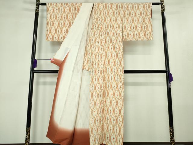 平和屋本店●極上　茜染　紬　網目文　正絹　逸品　DZAB4387kh6