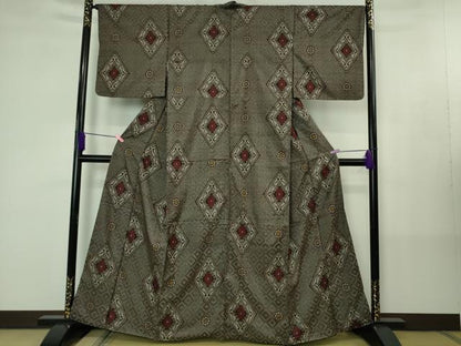 平和屋着物●希少　本場大島紬　龍郷絣　逸品　DZAB4392kh6