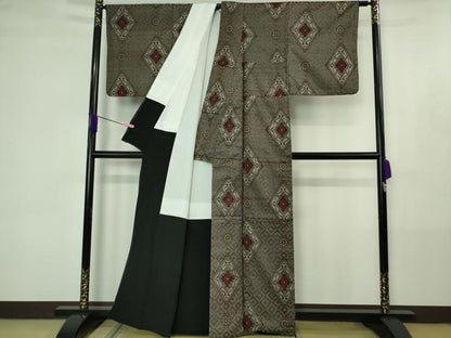 平和屋着物●希少　本場大島紬　龍郷絣　逸品　DZAB4392kh6