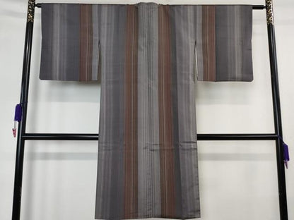 平和屋着物∞極上　道行コート　ロング丈　お召地　間道　逸品　DZAB4394kh6