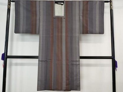 平和屋着物∞極上　道行コート　ロング丈　お召地　間道　逸品　DZAB4394kh6