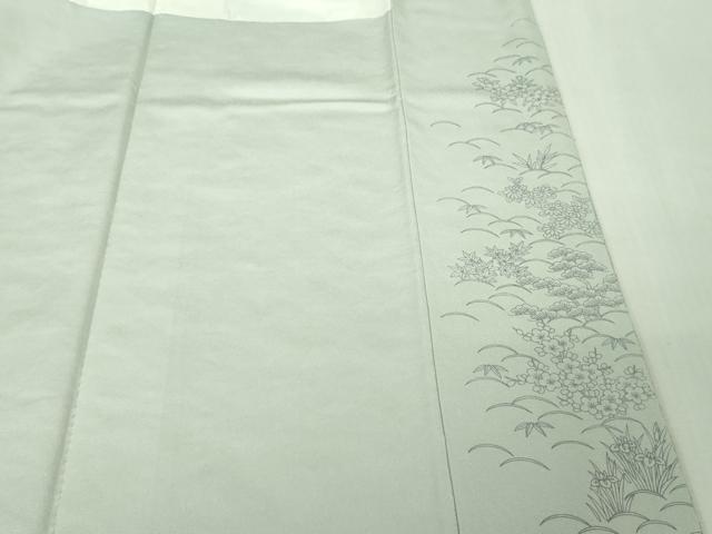 平和屋本店●極上　訪問着　総刺繍　風景吉祥花文　秘色色地　金糸　やまと誂製　逸品　DZAB4397kh6