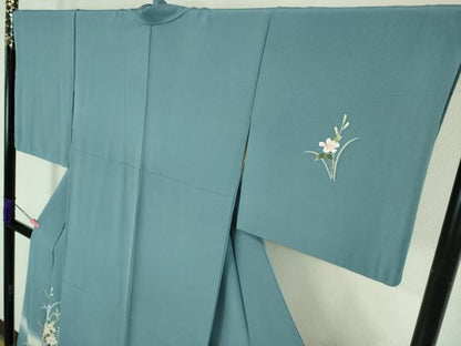 平和屋着物●極上　本加賀友禅作家　南克治　訪問着　草花文　暈し染め　薄花色地　逸品　DZAB4398kh6