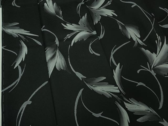 平和屋着物●極上　小紋　枝花文　黒地　逸品　未使用　DZAB4402kh6