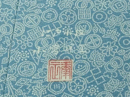 平和屋本店●極上　人間国宝　小宮康正　江戸小紋　吉祥橘文　勿忘草色×白　三越扱い　逸品　DZAB4407kh6