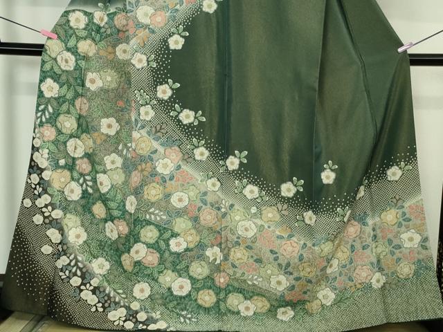 平和屋着物●極上　訪問着　辻が花　暈し染め　金通し地　逸品　DZAB4410kh6