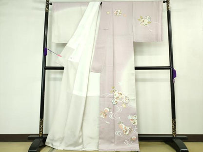 平和屋本店●極上　訪問着　雪輪流水花文　暈し染め　逸品　未使用　DZAB4412kh6
