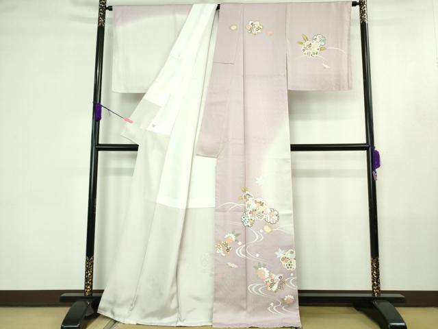 平和屋本店●極上　訪問着　雪輪流水花文　暈し染め　逸品　未使用　DZAB4412kh6