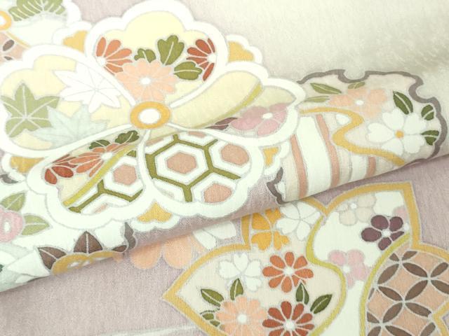 平和屋本店●極上　訪問着　雪輪流水花文　暈し染め　逸品　未使用　DZAB4412kh6
