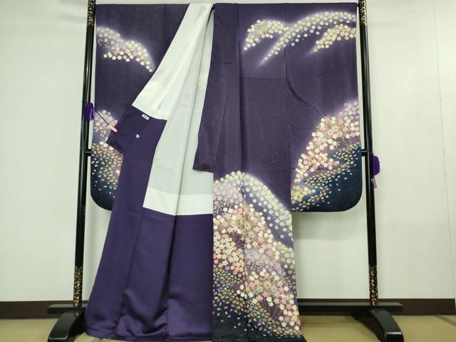 平和屋着物●極上　越後十日町の一流染匠　桐屋・翠山工房　徳永憲峰　振袖　辻が花　暈し染め　金彩　金通し地　逸品　DZAB4415kh6
