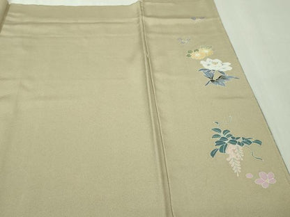 平和屋着物●極上　訪問着　友禅　作家物　花舟　練色地　暈し染め　逸品　DZAB4417kh6