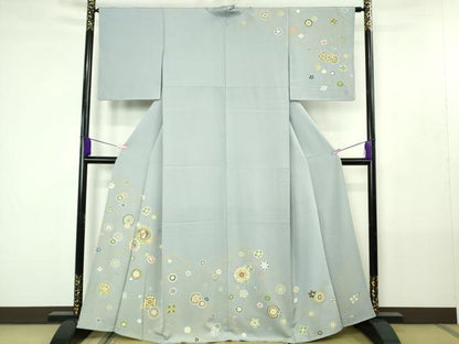 平和屋本店●極上　創業460年・千總　訪問着　駒刺繍　鳳凰花丸文　淡藤色地　金彩　逸品　DZAB4418kh6