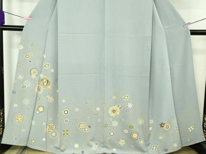 平和屋本店●極上　創業460年・千總　訪問着　駒刺繍　鳳凰花丸文　淡藤色地　金彩　逸品　DZAB4418kh6