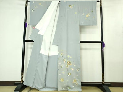 平和屋本店●極上　創業460年・千總　訪問着　駒刺繍　鳳凰花丸文　淡藤色地　金彩　逸品　DZAB4418kh6