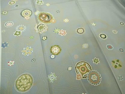 平和屋本店●極上　創業460年・千總　訪問着　駒刺繍　鳳凰花丸文　淡藤色地　金彩　逸品　DZAB4418kh6