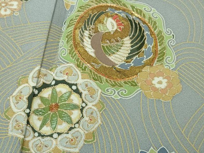 平和屋本店●極上　創業460年・千總　訪問着　駒刺繍　鳳凰花丸文　淡藤色地　金彩　逸品　DZAB4418kh6