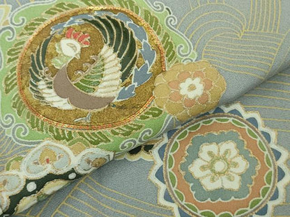 平和屋本店●極上　創業460年・千總　訪問着　駒刺繍　鳳凰花丸文　淡藤色地　金彩　逸品　DZAB4418kh6
