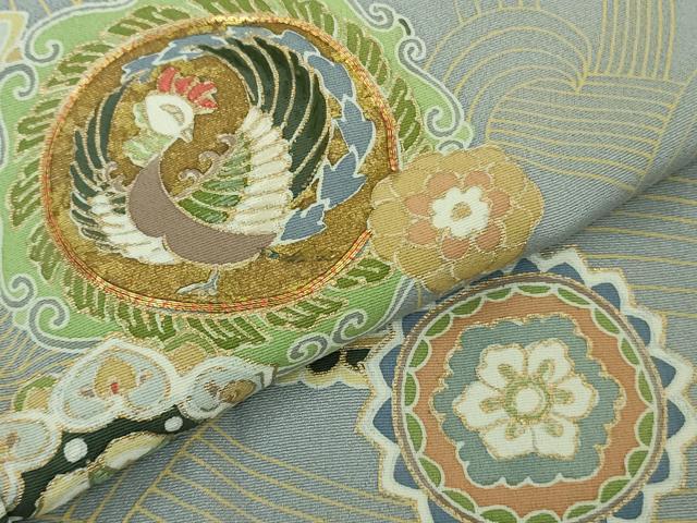 平和屋本店●極上　創業460年・千總　訪問着　駒刺繍　鳳凰花丸文　淡藤色地　金彩　逸品　DZAB4418kh6