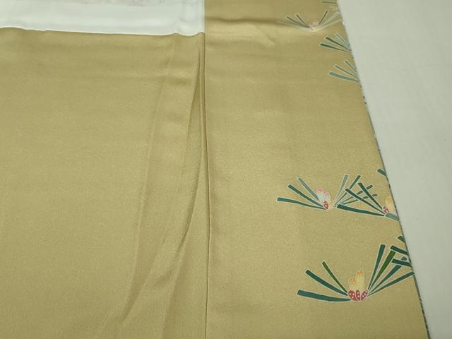 平和屋着物●極上　訪問着　友禅　作家物　群鳥　梅松文　枯色地　暈し染め　逸品　DZAB4419kh6