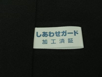 平和屋着物●極上　訪問着　草葉文　黒地　暈し染め　金銀彩　逸品　未使用　DZAB4421kh6
