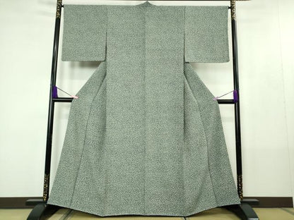 平和屋着物●極上　藍造り国選定無形文化財　藍師・佐藤昭人　大澤石雄　小紋　氷割文　反端付き　逸品　未使用　DZAB4424kh6
