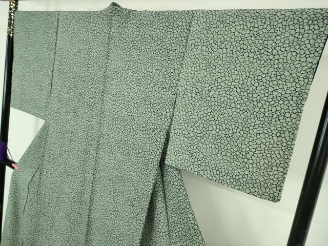 平和屋着物●極上　藍造り国選定無形文化財　藍師・佐藤昭人　大澤石雄　小紋　氷割文　反端付き　逸品　未使用　DZAB4424kh6